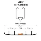 Woodys Ace Flat-Top Carbide Runners for 2003 - 2005 Yamaha RX10 RX-1 Snowmobile