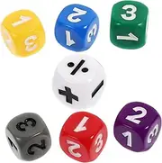 Yardwe 7pcs Dice Funny Math Games Props Educational Learning Aid for Acrylic