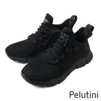 在飛比找momo購物網優惠-【Pelutini】厚底綁帶透氣休閒鞋 黑色(336002W