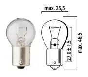 Ten Flosser 4671 Mini Bulbs 12V 18W BA15s Bayonet Base Replaces 1141 Made in EU