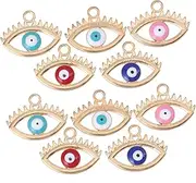 [IWOWHERO] Evil Eye Charms Set 50pcs Boho Style Hollow Devil Eye Pendants for Diy Jewelry Earrings Necklaces