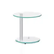Artiss Coffee Table Round Tempered Glass Side End 45cm Beside Tables Cafe New