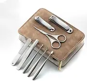 Professional Manicure Kit 8PCS Stainless Steel Nail Clippers Set Pedicure Set Nail Grooming Kit Travel Nail Tool For Women & Men,b