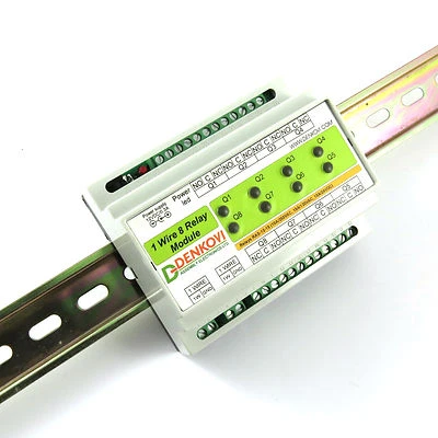 1-Wire Eight(8) Relay Module,Board for Home Automation with DIN Rail Box