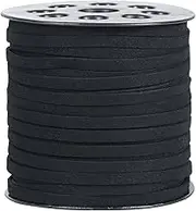 5mm Suede Cord, 49 Yards Flat Faux Leather Lace Cord for Necklaces, Bracelets, Jewelry Making, Beading and DIY Crafts (Black)