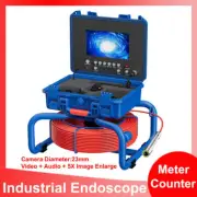 7" Sewer Pipe Inspection Camera Industrial Endoscope DVR Recording Meter Counter