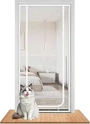 Cat Door Screen - Pet Door Screen Cat Gate,35.43X86.61Inches Portable Zippered Protector for Convenient Access Openings Balconies Stairways Homes Hallways Apartments