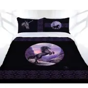 NNEDSZ Anne Stokes Black Unicorn Quilt Cover Set Queen