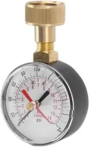 Water Pressure Gauge 0 to 200Psi Universal Water Pressure Test Gauge with 3/4 Female Hose Thread for