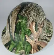 New Full Brim Hard Hat Custom Hydro Dipped REAL WOODS CAMO. Free Shipping