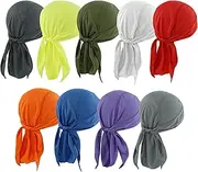 [DOCILA] 9 Pcs Do Rags Skull Cap Men Women Helmet Liner Head Bandana Motorcycle Durags Caps Cycling Beanie Sports Accessories