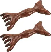 FRCOLOR Wooden Meridian Massager Comb Scalp Massager Tool for Hair Scalp Care Portable Design