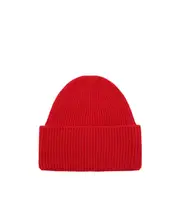 Rib knitted cap One size Red