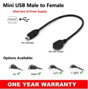 Mini USB Male to Female 5P Extension Cable M/F Adapter Extender Left Right Plug