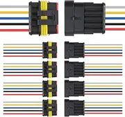 5Pin Waterproof Electrical 5Pin Plug Auto Electrical Wire Connectors Quick Disconnect Automotive Connectors Marine for Car, Truck, Boat