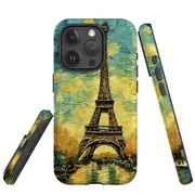 For iPhone 15 Pro Max Tough Protective Cover, Eiffel Tower Painting