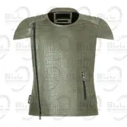 Fearless Biker Vest (Men) Grey Green Crocodile Emb