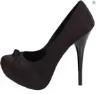 Pleaser Womens Gorgeous GOR28/BSA Black Satin 5 1/4 Platform Pump Stiletto Sz 10
