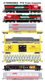 Ferromex TTX Rail Box, Rail Gon Freight Train 8 magnets Andy Fletcher
