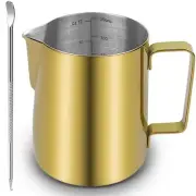 Stainless Steel Milk Frothing Pitcher 12 oz Espresso Steaming Pitcher with De...