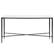 NEW Cafe Lighting Heston Marble Console Table Black Medium