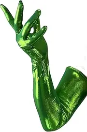 [DooWay] METALLIC GLOVES Extra Long Shiny Gloves Liquid Touchscreen Sparkly Halloween Club Opera Party Gloves