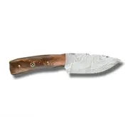 Custom Handmade Damascus Steel Fixed Blade knife with Chinar Wood Handle