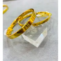 在飛比找蝦皮購物優惠-金玉興銀樓~3D硬金手環黃金純金手環 整圈黃金love手環 