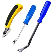 3Pcs Staple Remover, Heavy Duty Upholstery Staple Puller Tool with9696