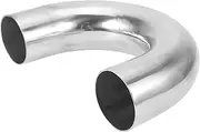 X AUTOHAUX 70mm/2.8" OD 180 Degree U Bend 6061 Aluminum Alloy Tube Intercooler Air Intake Connection Hose Double Flat Head 150mm 5.9" 1mm 0.04"