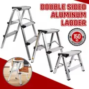 Portable Aluminium Folding Ladder 1-3 Steps AntiSlip Heavy Duty Stool 150kg Load
