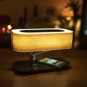 LED Desk Lamp Qi Wireless Phone Charger 5W Table Light w/ Bluetooth Speaker