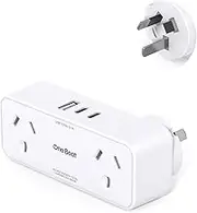 One Beat Power Board,Power Strip with 3 USB Ports (2 USB C),No Cord Extension Cord,Double Adapter,Travel Adapter,USB C Wall Plug,Cruise Essentials for Home,Office,Bedroom,Travel Accessories