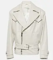 [Alessandra Rich] Alessandra Rich Croc-effect leather jacket AU 8 white