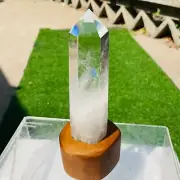 590g Natural Clear Quartz Obelisk Crystal Point Tower Reiki Healing+Stand