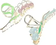 MUSISALY 2pcs Tulip Hair Claw Clips Flower Hair Jaw Clips Women Large Hair Barrettes