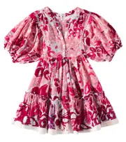 [Poupette St Barth Kids] Poupette St Barth Kids Aria ruffled cotton dress Y 10 pink