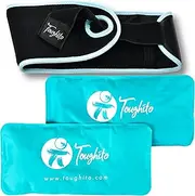 Toughito Ice Packs for Injuries - Hot & Cold Gel Ice Packs for Wrist, Back, Neck, Muscle, Knee & Ankle - Adjustable Reusable Ice Packs Wrap for Tmj, Migraine Relief & Wisdom Teeth Recovery - SkyBlue
