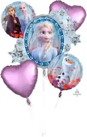 Anagram Frozen 2 Anna Elsa Foil Balloon Bouquet 5 Piece