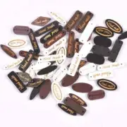 50pcs Wooden Buttons Hand Made- Mixed Shapes