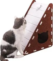 Cat Scratcher, Triangular Felt Cat Scratch Board, Semi-Enclosed, Wear-Resistant, Climbing Mat for Sharpening Claws, Playing, Relaxing, Product Size: 1.65 x 15.75 x 11.81 inches