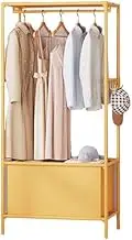 Portable Wardrobe Rack,Cloth Wardrobe,Wardrobe Portable Wardrobe Shelves, Canvas Wardrobe for Bedroom, Fabric Wardrobe Foldable Closet for Clothes, Bags,Yellow-Withoutdoorcurtain