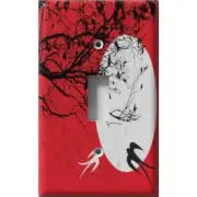 SnazzySwitch Oriental Birds Decorative Light Switch Plate Cover