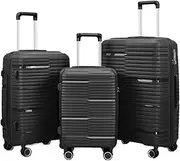 [IRYZE] Lightweight Suitcase 3pcs Carry On Luggage Hardshell Expandable Spinner Luggage With Lock 20/24/28in Suitcase Carry on Luggage, D, 20in+24in+28in