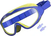 Kids Swim Goggles | Surfing Goggles with Waterproof Earplugs | Anti-Fog UV Protection Swimming Eyewear, Leakproof Water Sports Glasses For Age 2-16