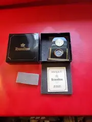 New Old StockHamilton Marquis II Black & Gold Shelf Mantel Clock Ready 4 Insert