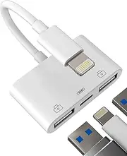 Adapter Lightning to USB OTG 3.0 (3 in 1) for iPhone 14 13 12 Pro Max for iPad Charge Cable Jack USB-A Key Camera for Apple MFI Certified Keyboard Connector Digital Camera Files Connector