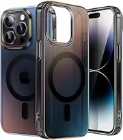 JETech Iridescent Case for iPhone 14 Pro Max 6.7-Inch Compatible with MagSafe, Cute Unique and Aesthetic Design, Colorful Fluorescent Translucent Back Shockproof Phone Cover (Iridescent Black)