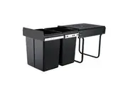 Cefito Pull Out Bin Kitchen Double Basket 2X20L Black