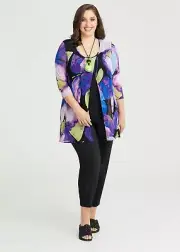 ts Taking Shape Tunic Size 20 Floral Mesh Overlay style NWT